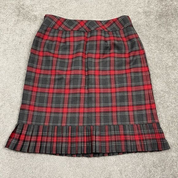 Vintage Pendleton Women’s Size 10 Red Black Buffalo Plaid Knee Length Skirt - Picture 3 of 4